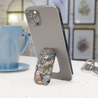 Agarre de clic para teléfono con diseño floral rústico