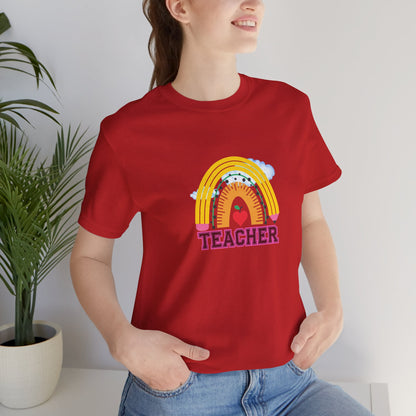 Rainbow Pencil Teacher Graphic T- Shirt