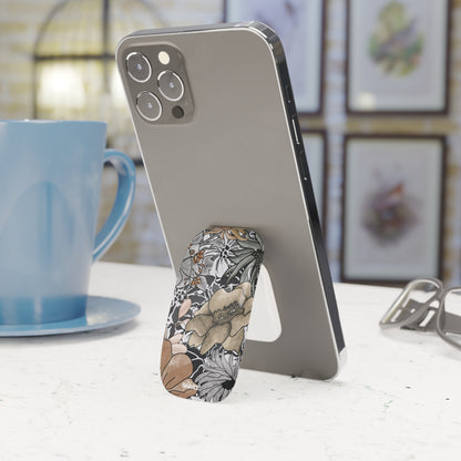 Agarre de clic para teléfono con diseño floral rústico