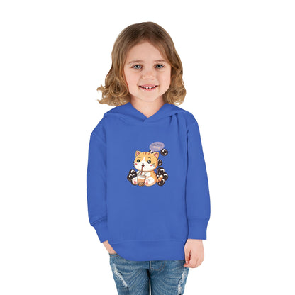 Kitten Bubble Tea Toddler Fleece Hoodie