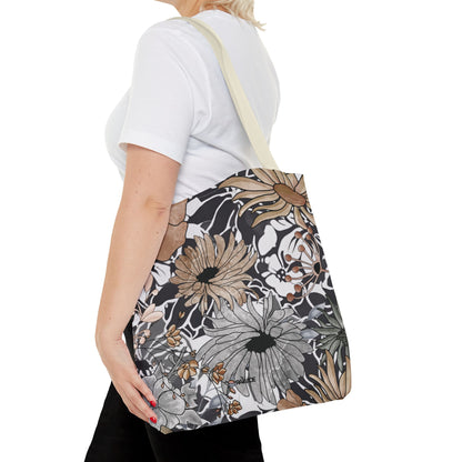 Bolsa de mano rústica con flores