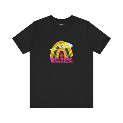 Rainbow Pencil Teacher Graphic T- Shirt
