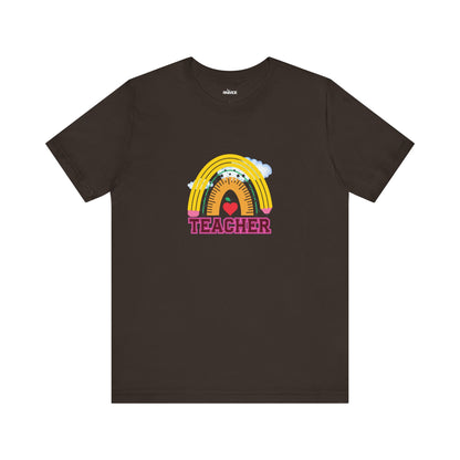 Rainbow Pencil Teacher Graphic T- Shirt