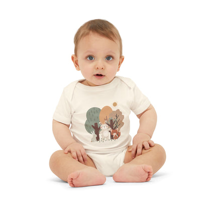 Woodland Animal Short-Sleeve Bodysuit