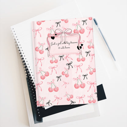 Pink Bow and Cherry Blank Journal