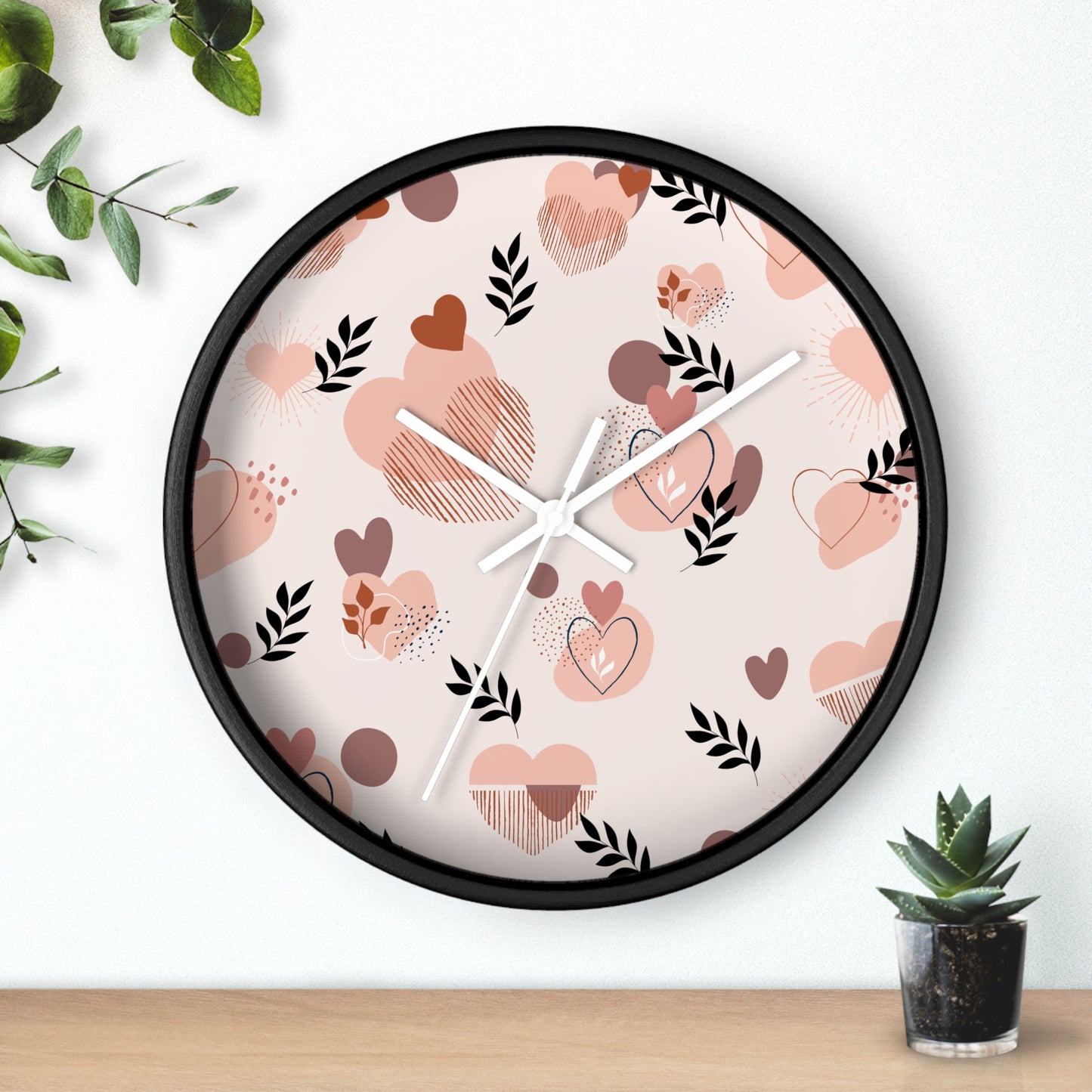 Romantic Heart Pattern Wall Clock