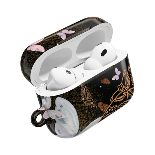 Estuche para AirPods Pro Gen 2 con diseño de mariposa espiral