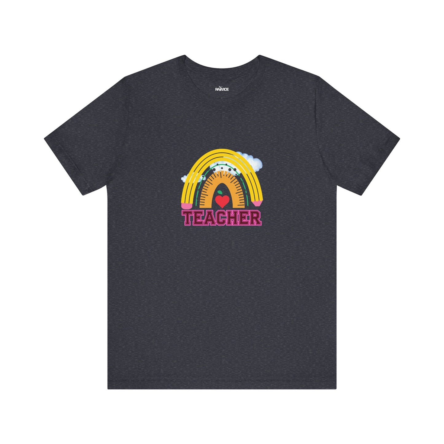 Rainbow Pencil Teacher Graphic T- Shirt