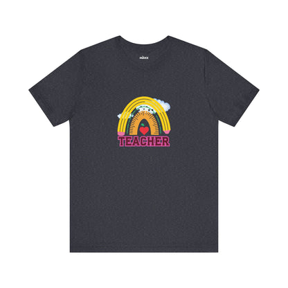 Rainbow Pencil Teacher Graphic T- Shirt
