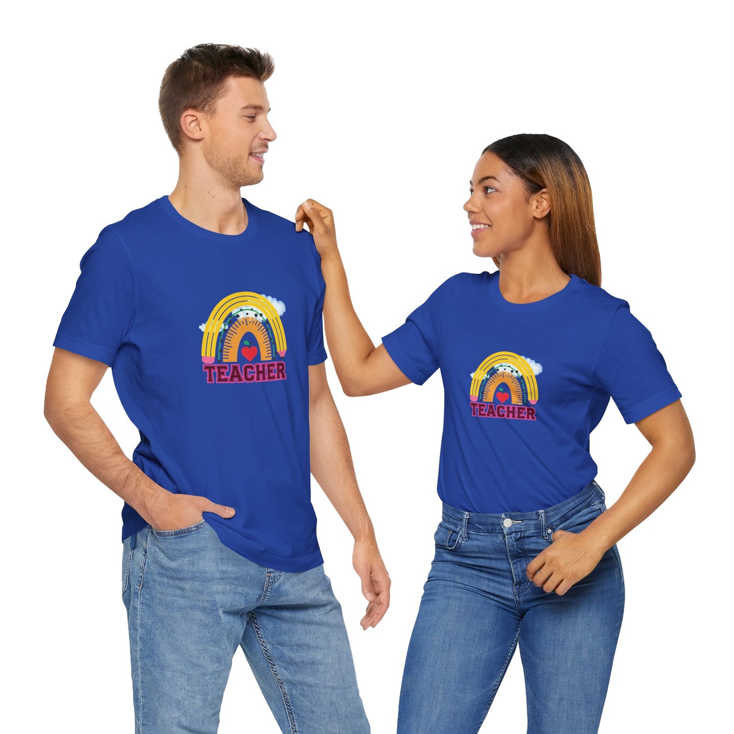 Rainbow Pencil Teacher Graphic T- Shirt