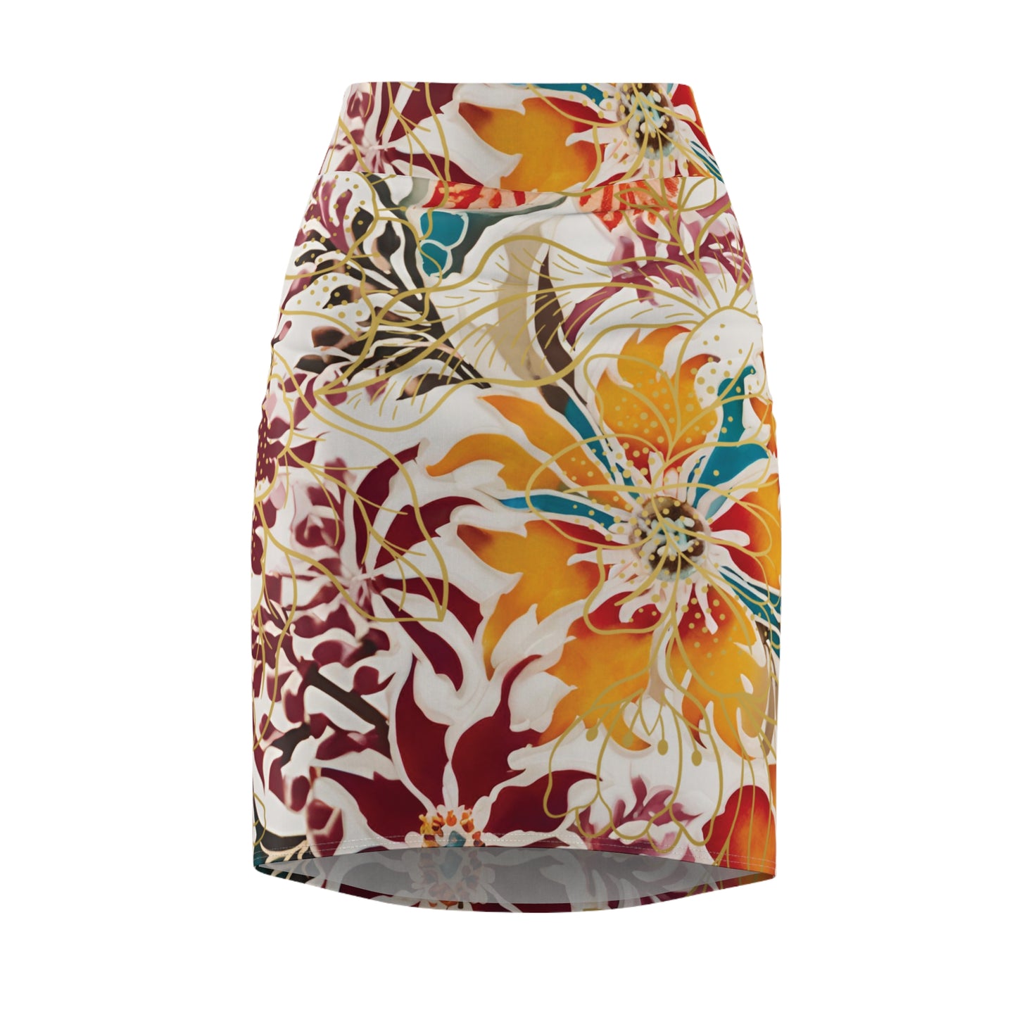 Auburn Floral Women's Pencil Skirt