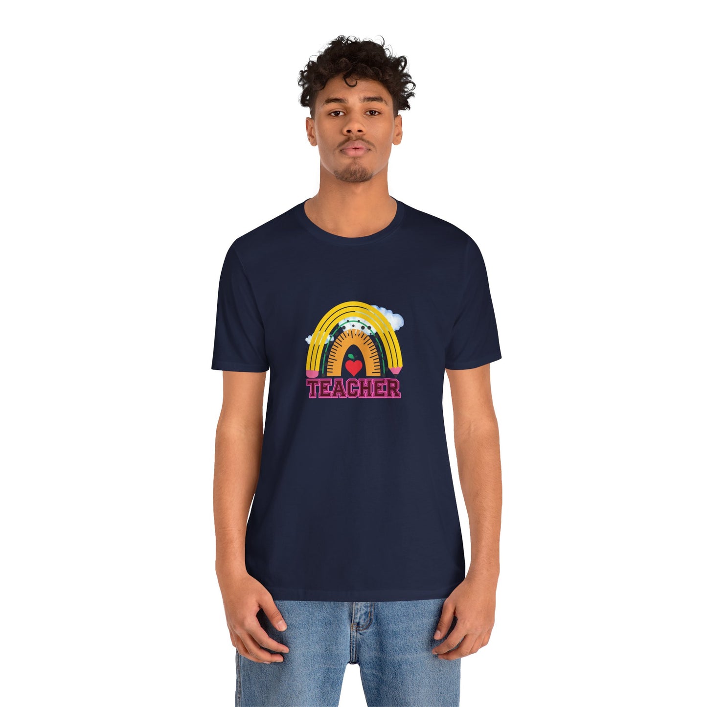 Rainbow Pencil Teacher Graphic T- Shirt