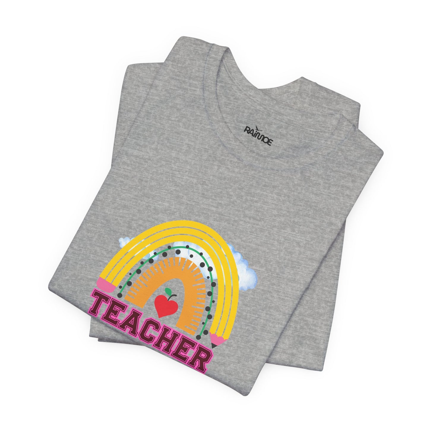 Rainbow Pencil Teacher Graphic T- Shirt