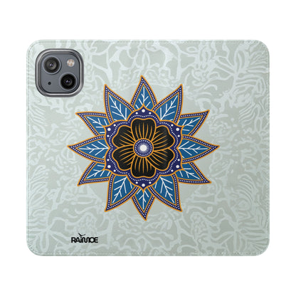 Blue Bloom - Funda con tapa para iPhone