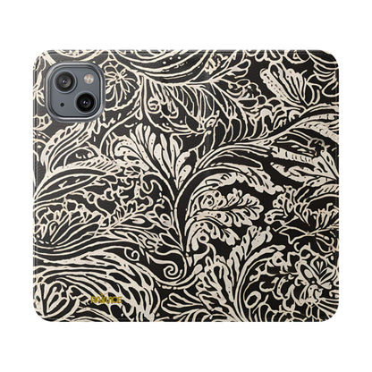Funda con tapa para iPhone con diseño de hoja