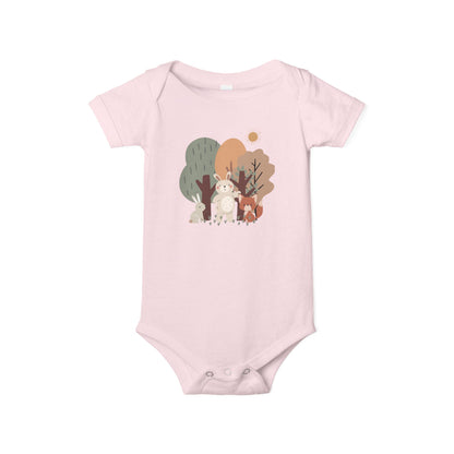 Woodland Animal Short-Sleeve Bodysuit