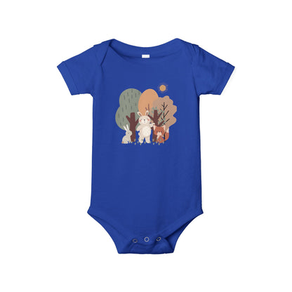 Woodland Animal Short-Sleeve Bodysuit