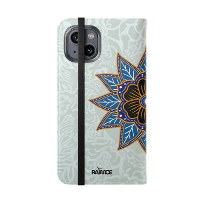 Blue Bloom - Funda con tapa para iPhone