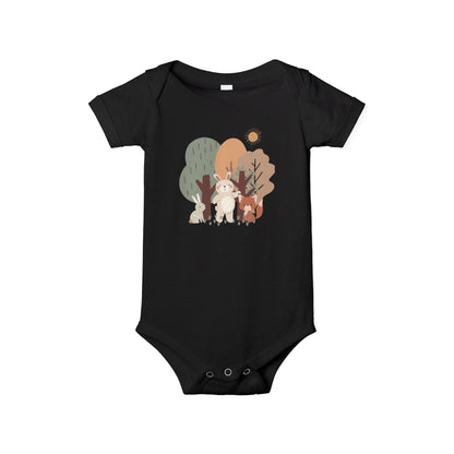 Woodland Animal Short-Sleeve Bodysuit