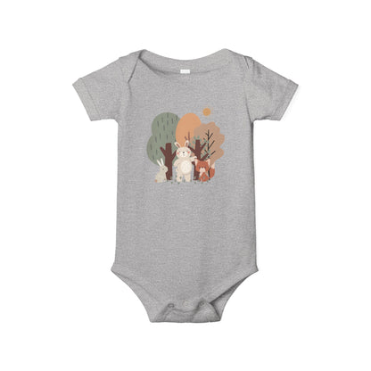 Woodland Animal Short-Sleeve Bodysuit