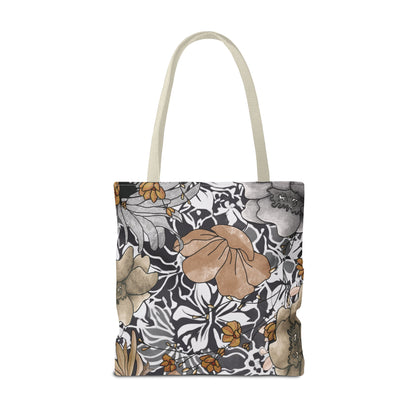 Bolsa de mano rústica con flores