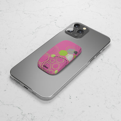 Agarre de clic para teléfono hexagonal rosa