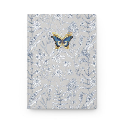 Elegant Floral Hardcover Journal with Butterfly Design (5.75" x 8")