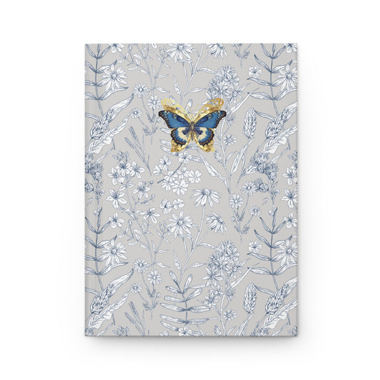 Elegant Floral Hardcover Journal with Butterfly Design (5.75" x 8")