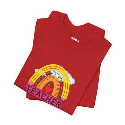 Rainbow Pencil Teacher Graphic T- Shirt