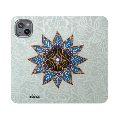 Blue Bloom - Funda con tapa para iPhone