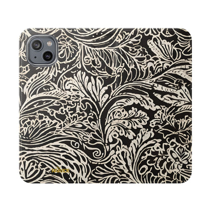 Funda con tapa para iPhone con diseño de hoja