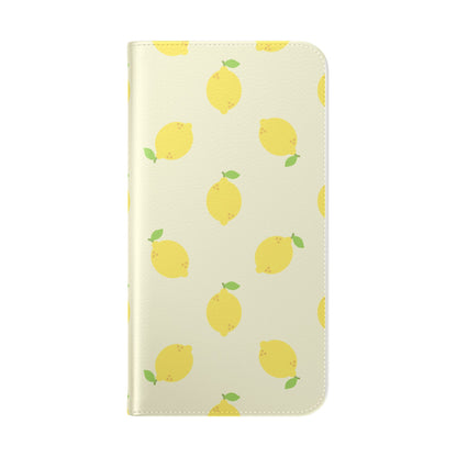 Funda con tapa para iPhone "Locura de limón"