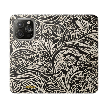 Funda con tapa para iPhone con diseño de hoja