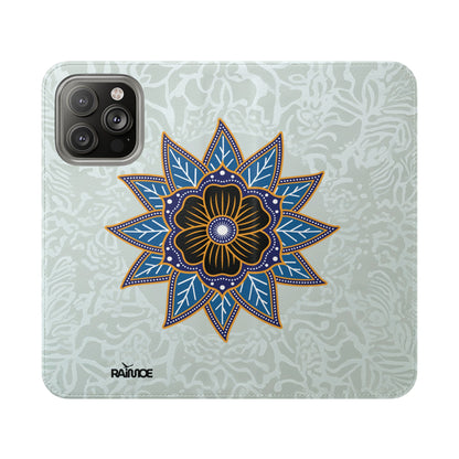 Blue Bloom - Funda con tapa para iPhone