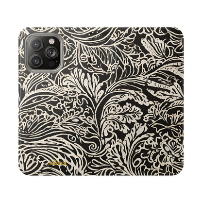 Funda con tapa para iPhone con diseño de hoja