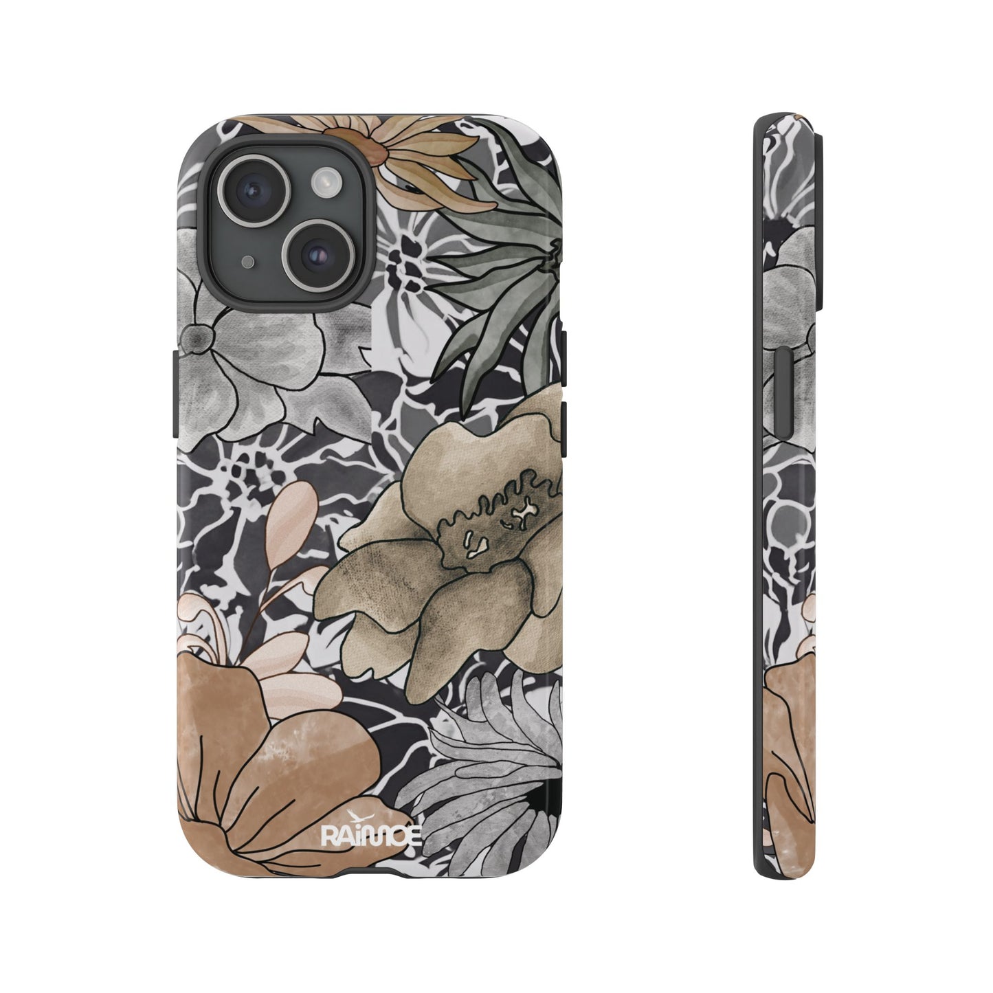 ラスティックフローラル - iPhone タフケース (光沢)