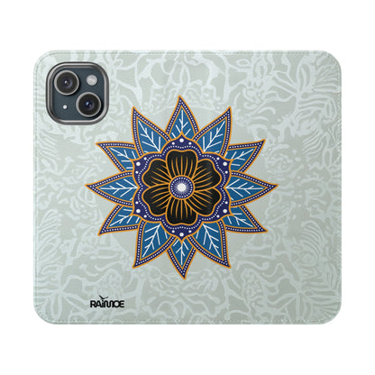 Blue Bloom - Funda con tapa para iPhone