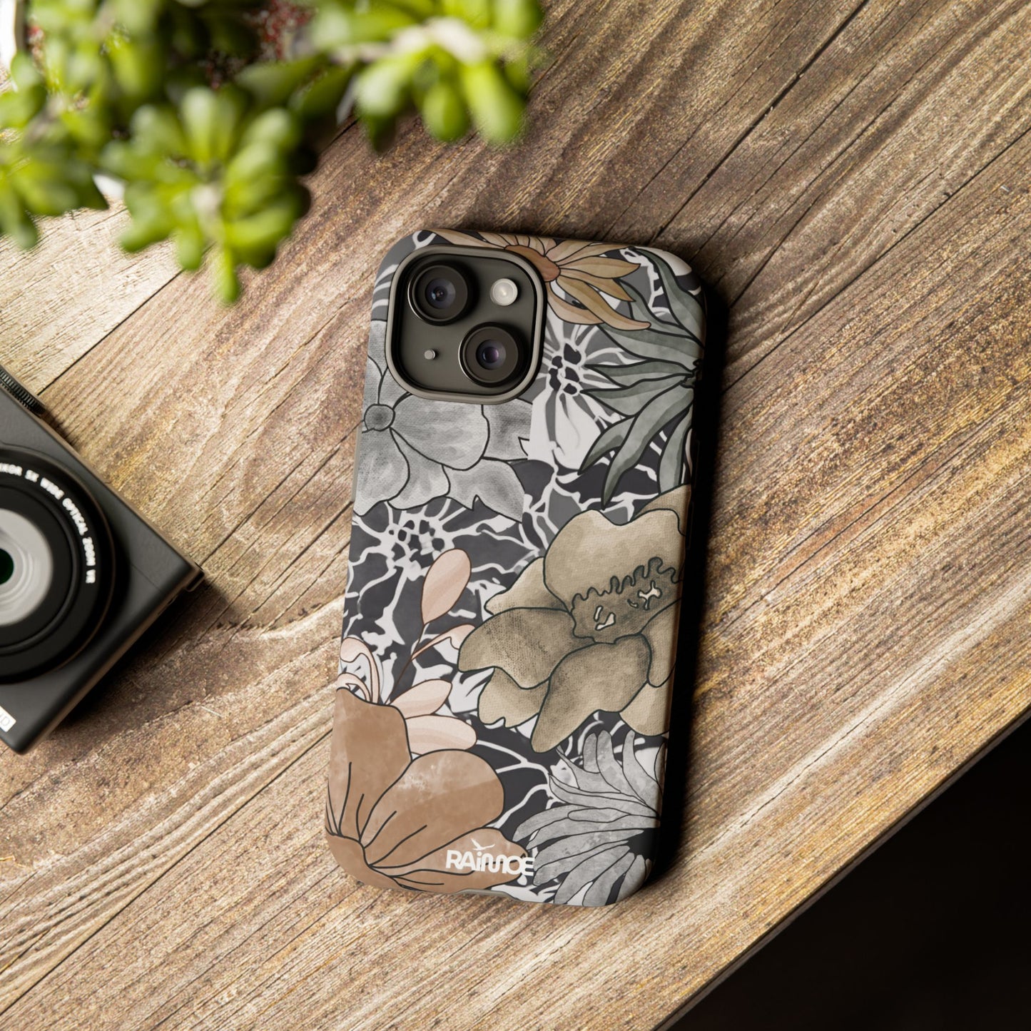 Funda rígida para iPhone (mate) con diseño floral rústico