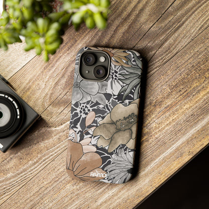 Funda rígida para iPhone (mate) con diseño floral rústico