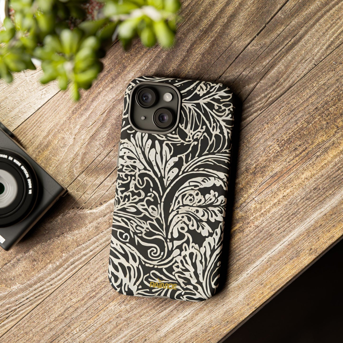 Funda resistente para iPhone (mate) con diseño de hoja de trazo