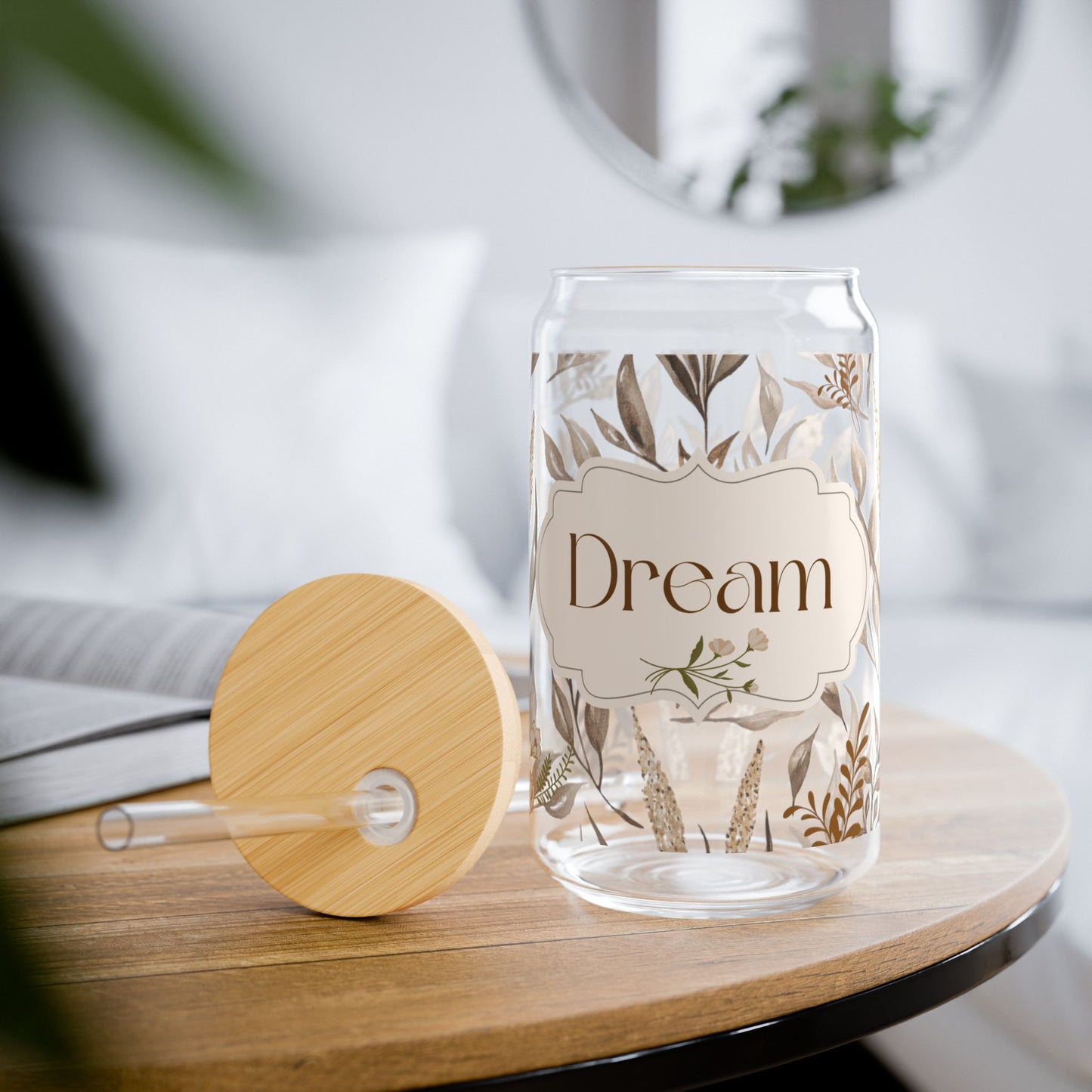 Dream Sipper Glass Cup with Lid - 16oz