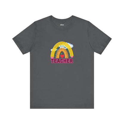 Rainbow Pencil Teacher Graphic T- Shirt