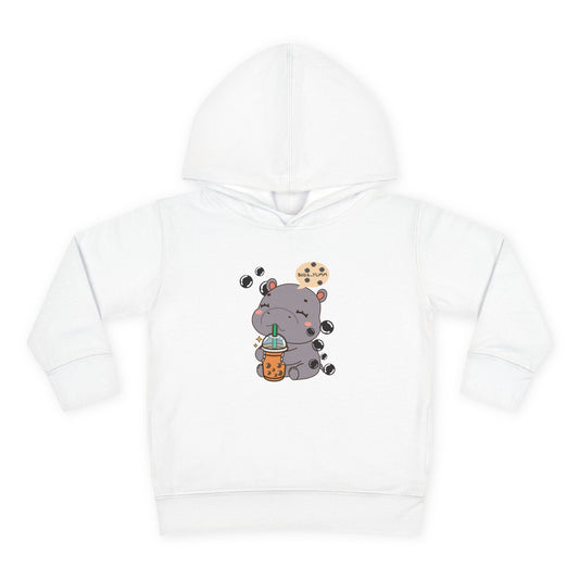 Hippo Bubble Tea Toddler Fleece Hoodie