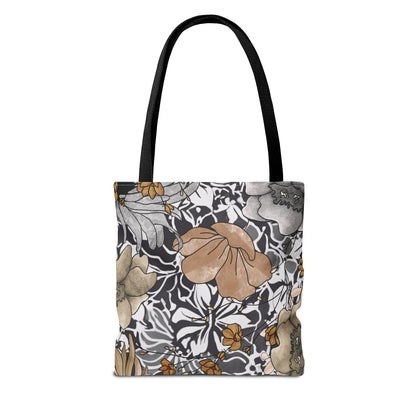 Bolsa de mano rústica con flores