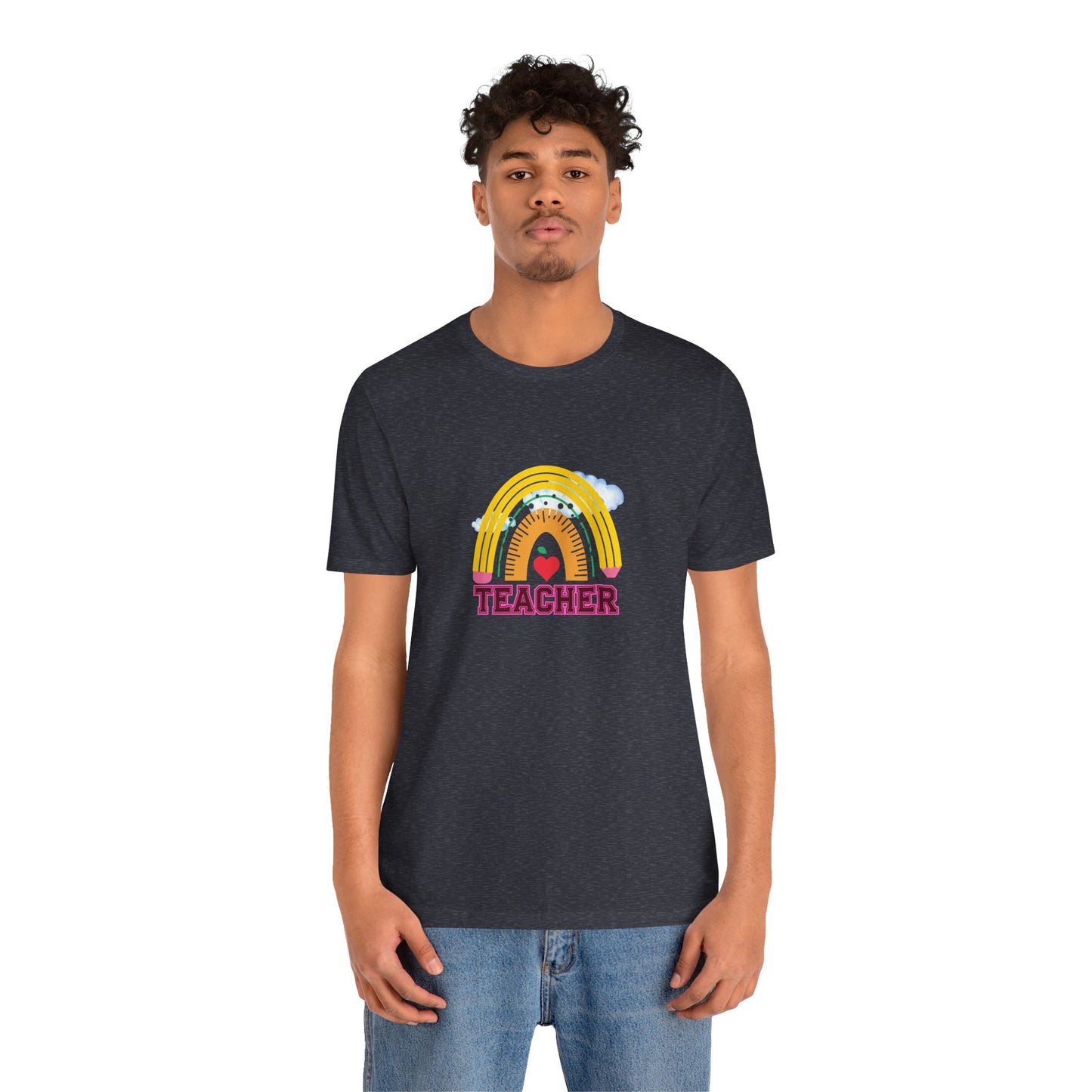 Rainbow Pencil Teacher Graphic T- Shirt