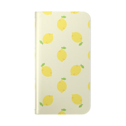 Funda con tapa para iPhone "Locura de limón"