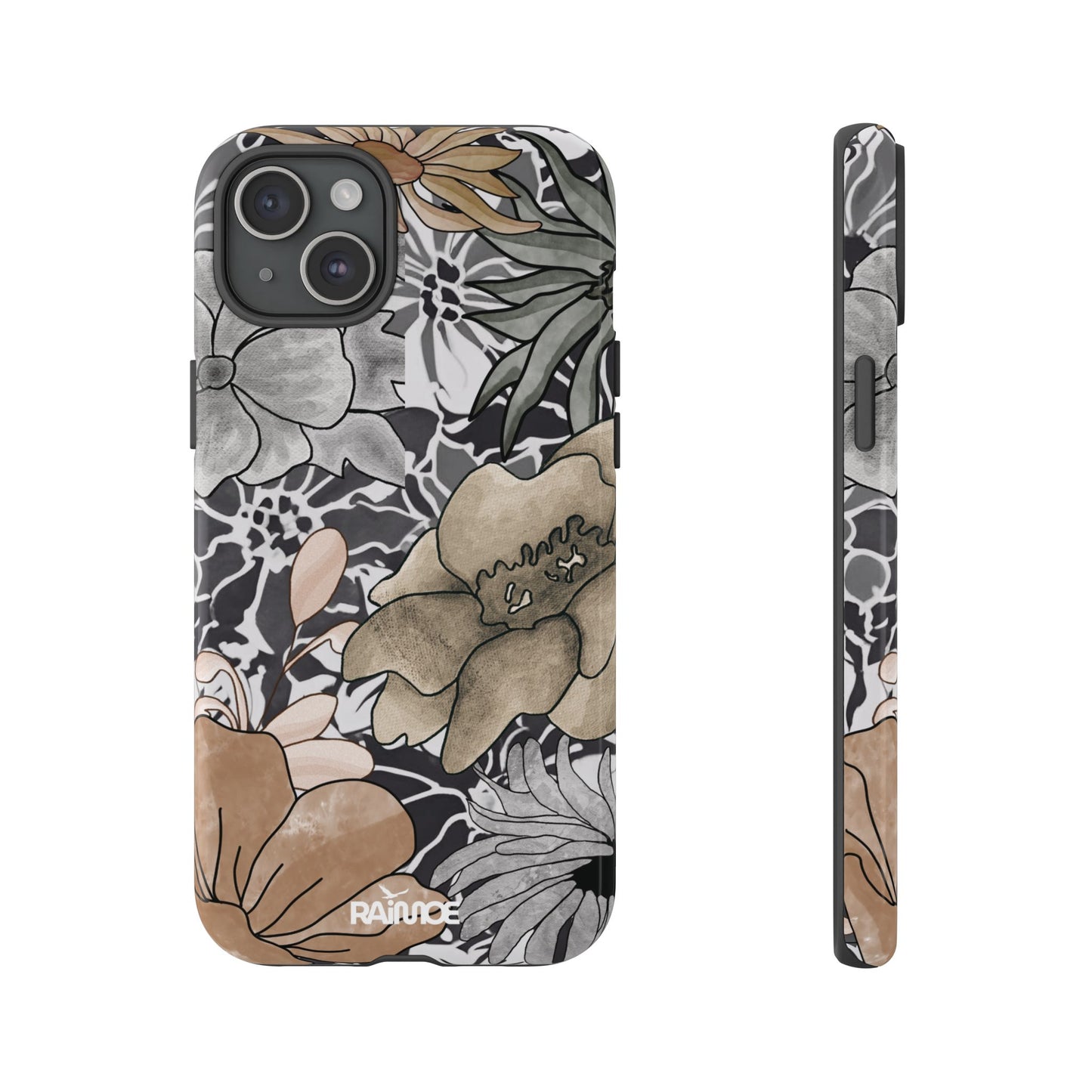 ラスティックフローラル - iPhone タフケース (光沢)