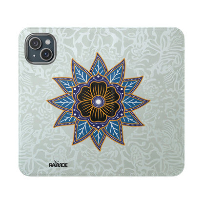 Blue Bloom - Funda con tapa para iPhone