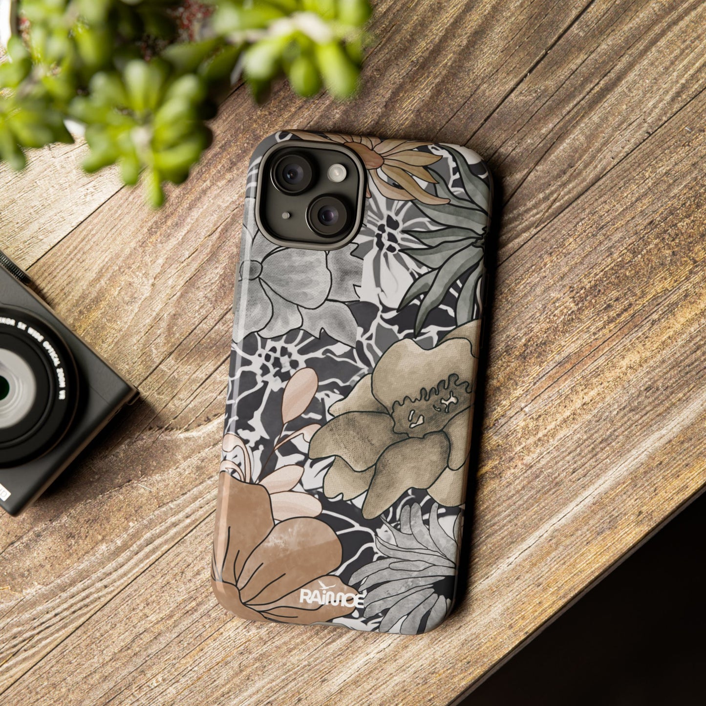 ラスティックフローラル - iPhone タフケース (光沢)