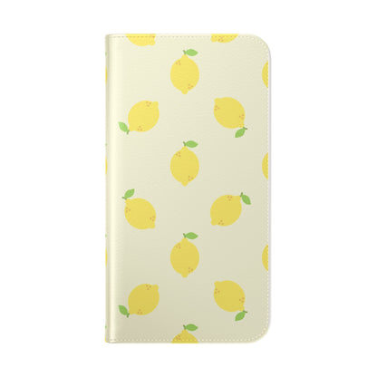 Funda con tapa para iPhone "Locura de limón"